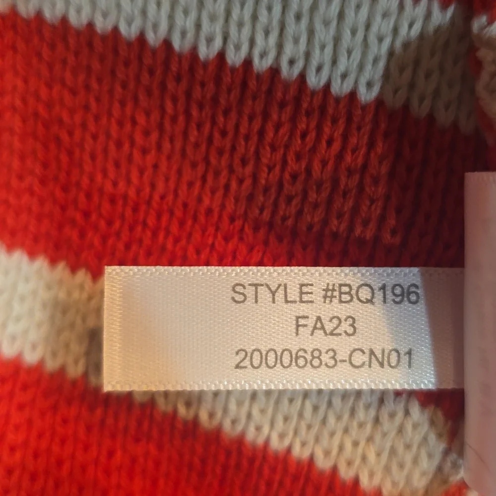 J. Crew sweater lady jacket Red and Cream Striped Cardigan Small - Picture 5 of 5